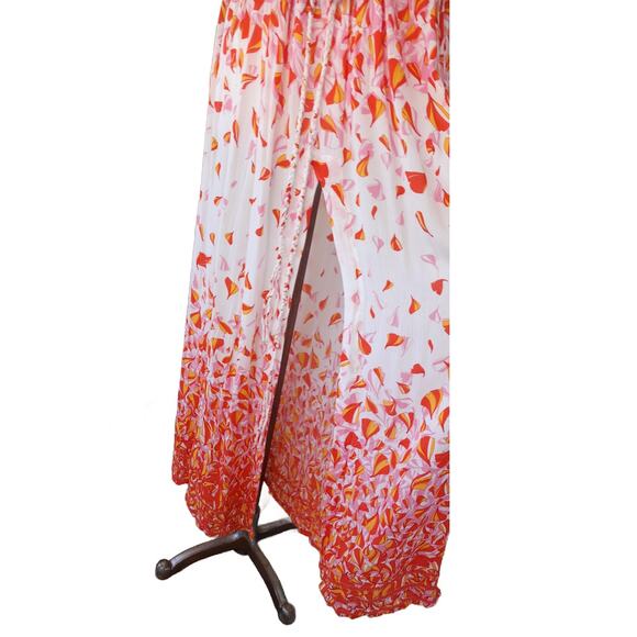 Poupette St. Barth Mara Strapless Floral Maxi Dress Size Red Pink Petal - Picture 9 of 14